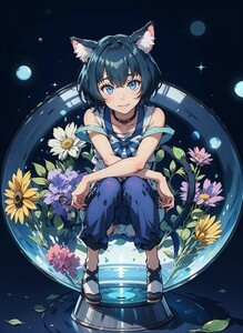 [15208], 異世界迷宮でハーレムを, ミリア, A4 アート ポスター イラスト 同人 美少女 ファンアート アニメ