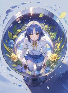 [15189], 山田 リョウ, A4 アート ポスター イラスト 同人 美少女 ファンアート アニメ