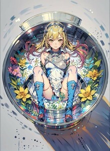 [15119], アイズ　ヴァレンシュタイン, A4 アート ポスター イラスト 同人 美少女 ファンアート アニメ