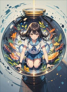 [15087], 姫柊雪菜, A4 アート ポスター イラスト 同人 美少女 ファンアート アニメ