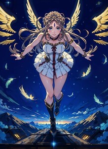 [15007], ああっ女神さまっ, ベルダンディー, A4 アート ポスター イラスト 同人 美少女 ファンアート アニメ