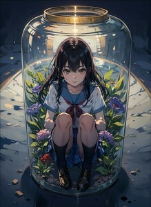 [15311], 姫柊雪菜, A4 アート ポスター イラスト 同人 美少女 ファンアート アニメ