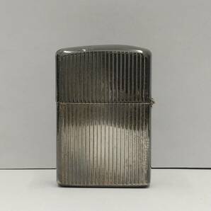 #4215B ライター 喫煙具 ZIPPO ジッポ STERLING スターリング 刻印 ストライプ柄 底面製造年月日刻印無 箱等付属品無 真贋未確認 保管品の画像3