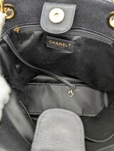 美品 シャネル CHANEL チェーンショルダーバッグ レザー ブラック 黒 ココマーク トートバッグ ハンドバッグ キャビアスキン マトラッセ_画像7