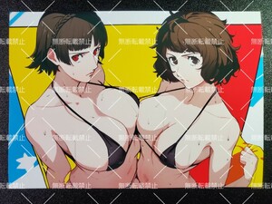 ペルソナ5　Persona5　新島真&川上貞代　A　写真　イラスト　同人　ファンアート　イラストアート　2L判