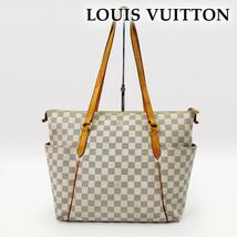 ルイヴィトン LOUISVUITTON トートバッグ ダミエ アズール トータリーMM N51262 白 ヌメ革 トート ヌメ_画像1