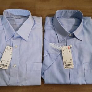■新品■　ユニクロ　ドライイージーケア　M 2着セット　チェックシャツ　トビーシャツ（半袖）ブルー