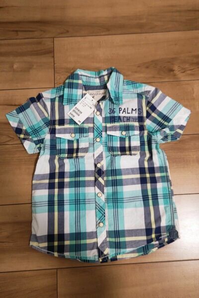 H&M 子供服 半袖シャツ ■未使用■ チェック サイズ110