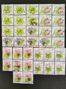 使用済み切手　「２０２２春のグリーティング　６３円」　５種完　３４枚