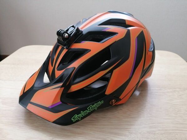 【中古品】Troy Lee Designs A1 ヘルメット サイズ57cm-59cm オレンジ & ネイビー