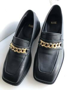 HARE Hare square chain Loafer M size beautiful goods 