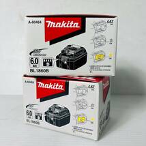 ★未使用2個セット マキタ makita リチウムイオンバッテリ BL1860B 18v 6.0Ah 純正 バッテリ 急速充電 領収OK w0516-2_画像2