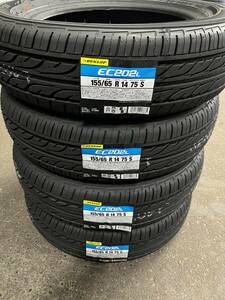 2024年製 即出荷可能 EC202L 155/65R14 75S 4本送料込18200円～ 新品 夏タイヤ 正規品 在庫有 ダンロップ 新品 タント ラパン N-WGN N-ONE