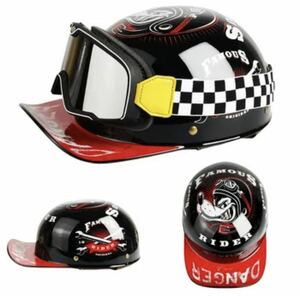 [ free shipping ] unisex retro motorcycle helmet open face. half cap, chopper M~2XL