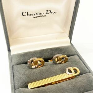 Christian Dior クリスチャンディオール タイピン カフスボタン セット CDロゴ 元箱 alpひ0418