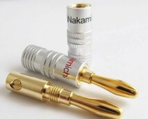 【新品】 Nakamichi ナカミチ 24K 金メッキ バナナプラグ 8本（赤４本+黒４本）_画像2