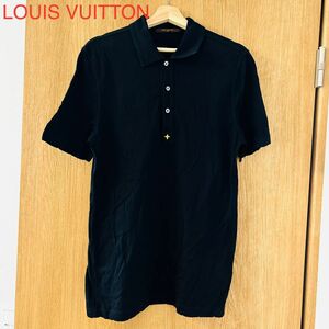 希少　LOUIS VUITTON ルイヴィトン　ポロシャツ　モノグラム イタリア製　 半袖 半袖ポロシャツ 黒 ブラック