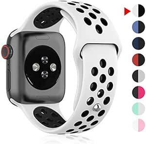 ZENGYQI コンパチブル Apple Watch バンド 38/40/41/42/44/45/49mm,ソフトシリコン 通気性