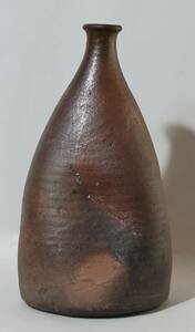  old fine art . old Bizen boat sake bottle peach mountain era 