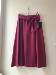 NINE 定価15000円 日本製 上質スカート ミモレ丈フレアスカート リボン