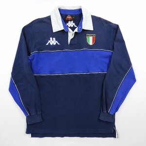 Kappa カッパ イタリア代表 長袖 ラガーシャツ イタリア製 size L #18747 オールド 90's アメカジ サッカー ポロシャツ