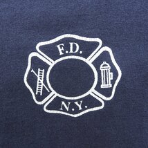 FDNY 半袖 Tシャツ ネイビー #19167 送料360円 New York City Fire Department ニューヨーク 消防局 アメカジ アメリカ古着 プリント_画像3