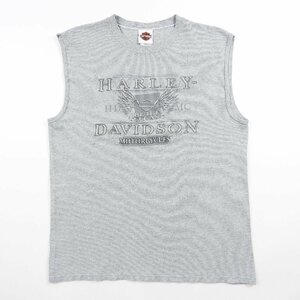 Harley-Davidson ハーレーダビッドソン ノースリーブシャツ グレー Size XL #19194 送料360円 アメカジ バイカー HD リブ