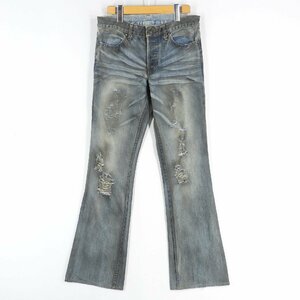 SHELLAC shellac 18526 boots cut Denim pants damage processing size 46 #19530 beautiful . mode domebla flair jeans 