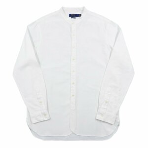 RALPH LAUREN ラルフローレン バンドカラーシャツ ホワイト size L #19697 ノーカラー アメカジ コットン オックスフォード