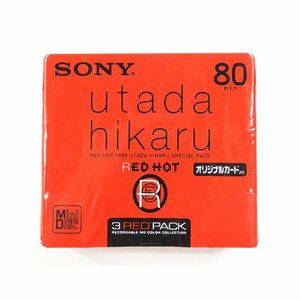 未使用 SONY 録音用MD ミニディスク RED HOT 80分 3枚 3MDW80RH 宇多田ヒカル オリジナルカード入り #20127