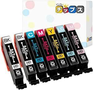 【インクのチップス】 SAT (サツマイモ) 6色セット+ブラック1本 エプソン(EPSON)用 互換インク ＜残量検知対応/発色