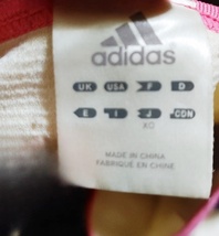XOサイズ adidas アディダス 長袖 カットソー クリーム色×紫×ピンク_画像4