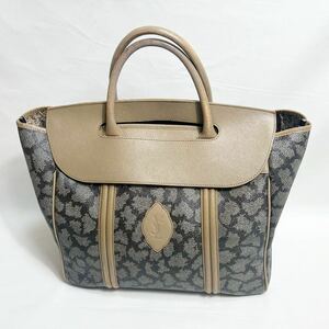 [YSL] Yves Saint-Laurent handbag Boston ji rough pattern total pattern high capacity beige Brown Vintage free shipping 