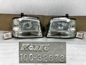 左右ヘッドライトSET！　スズキ　エブリィ　TE-DA62V　DA62W　コイト　KOITO　100-32673　ツメ折れ無し　磨き済　点灯テスト済　801677