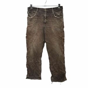 Carhartt ワークパンツ W36 カーハート ビッグサイズ ルーズフィット ブラウン コットン メキシコ製 古着卸 アメリカ仕入 2405-354