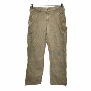 Carhartt ワークパンツ W33 カーハート ベージュ コットン 古着卸 アメリカ仕入 2405-353