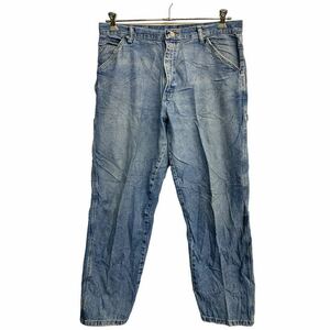 Wrangler デニムペインターパンツ W34 ラングラー ブルー コットン メキシコ製 古着卸 アメリカ仕入 2405-464