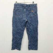 Carhartt デニムパンツ W40 カーハート ビッグサイズ ブルー コットン USA製 古着卸 アメリカ仕入 2405-588_画像4