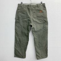 Carhartt ワークパンツ W38 カーハート ペインターパンツ ビッグサイズ モスグリーン コットン メキシコ製 古着卸 アメリカ仕入 2405-634_画像5