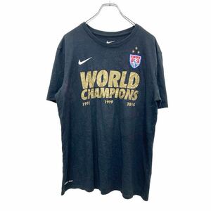 NIKE 半袖 プリント Tシャツ Lサイズ ナイキ ドライフィット ブラック 古着卸 アメリカ仕入 t2405-3002