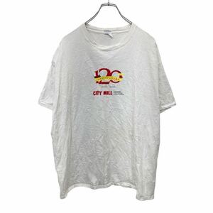 PORT&COMPANY 半袖 プリント Tシャツ XLサイズ バックプリント ホワイト コットン 古着卸 アメリカ仕入 t2405-3288