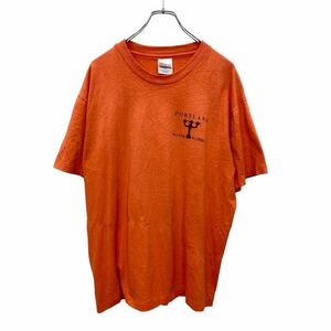 Hanes 半袖 プリント Tシャツ Lサイズ ヘインズ オレンジ 古着卸 アメリカ仕入 t2405-3286