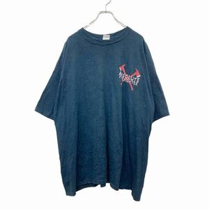 GILDAN 半袖 プリント Tシャツ 2XLサイズ ギルダン バックプリント ビッグサイズ ネイビー コットン 古着卸 アメリカ仕入 t2405-3419