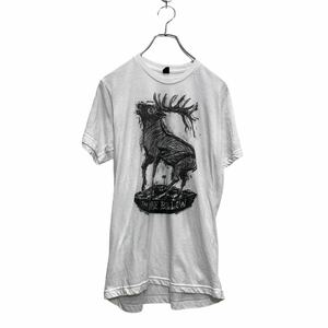 TULTEX 半袖 プリントTシャツ M レディース ホワイト タルテックス メキシコ製 クルーネック 鹿 古着卸 アメリカ仕入 a604-7470