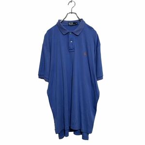 POLO RALPH LAUREN 半袖 無地ポロシャツ XL ブルー ポロラルフローレン ビッグサイズ ワンポイントロゴ 古着卸 アメリカ仕入 a604-7495