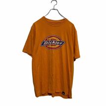 Dickies 半袖 プリントTシャツ M オレンジ ディッキーズ クルーネック 古着卸 アメリカ仕入 a604-7479_画像1