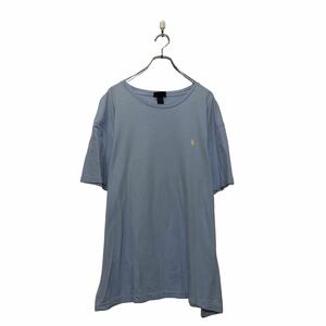 POLO by RALPH LAUREN 半袖 プリント Tシャツ ラルフローレン XL ライトブルー クルーネック 古着卸 アメリカ仕入 a604-7643