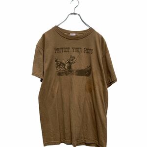 TENNESSEE RIVER 半袖 プリントTシャツ M ブラウン メキシコ製 リス クルーネック 古着卸 アメリカ仕入 a604-7628