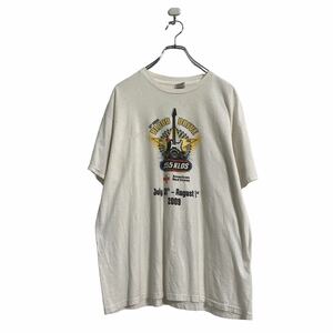 DELTA 半袖 プリント Tシャツ L ホワイト デルタ ギター クルーネック 古着卸 アメリカ仕入 a605-5063