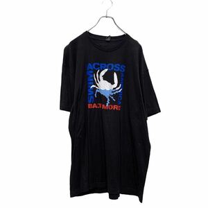 TULTEX 半袖 プリントTシャツ XL ブラック メキシコ製 クルーネック バックプリント 古着卸 アメリカ仕入 a605-5306